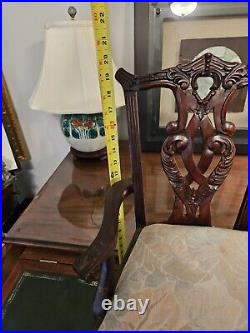 Chippendale Style 2 Seat Settee Hand Carved Mahogany Miniature