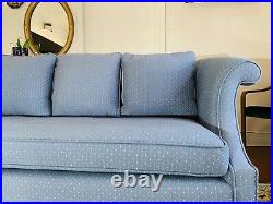 Chippendale Style Custom Blue Camelback Sofa