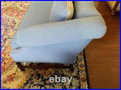 Chippendale Style Custom Blue Camelback Sofa