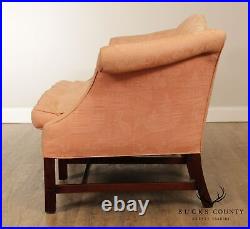 Chippendale Style Custom Mahogany Vintage 8 Leg Camelback Sofa