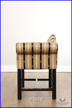 Chippendale Style Custom Upholstered Camelback Bench