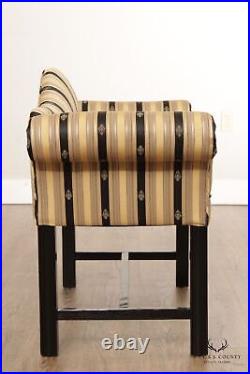 Chippendale Style Custom Upholstered Camelback Bench