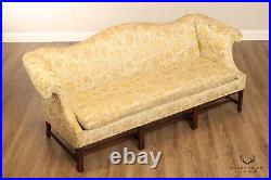 Chippendale Style Mahogany Rolled Arm Camelback Sofa
