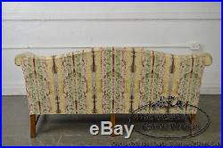 Chippendale Style Striped Upholstered Sofa