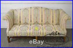 Chippendale Style Striped Upholstered Sofa