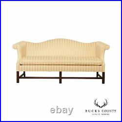 Chippendale Style Vintage Carved Mahogany Camelback Sofa