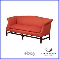 Chippendale Style Vintage Mahogany Camelback Sofa