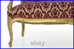 Circa 1900 French Louis XV Style Carved Giltwood Settee Sofa