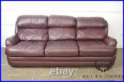 Classic Quality Leather Plum Sofa