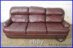 Classic Quality Leather Plum Sofa