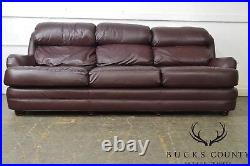 Classic Quality Leather Plum Sofa