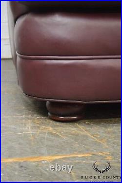 Classic Quality Leather Plum Sofa