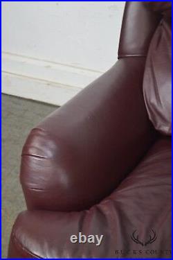 Classic Quality Leather Plum Sofa