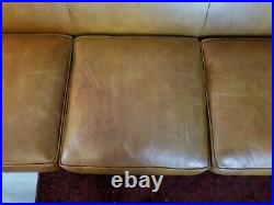 Classic RALPH LAUREN Mid Century Modern Style Real Leather Sofa