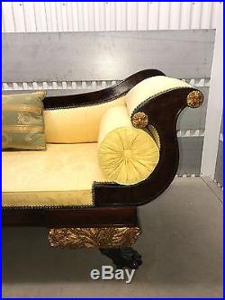 Classical American Grecian Hairy Pawed Recamier New York Sofa