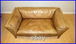 Confortable John Lewis Reggio Conker Two Seater Leather Sofa On Tan Colour