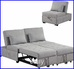 Convertible Sofa Bed Sleeper Chair Leisure Recliner Lounge Couch with Pillow