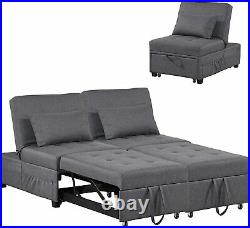 Convertible Sofa Bed Sleeper Chair Leisure Recliner Lounge Couch with Pillow