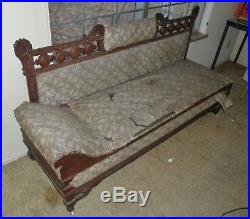 Cool Antique EASTLAKE Style Fainting Couch Loveseat Day Bed