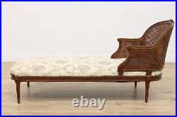 Country French Vintage Carved Walnut Chaise Lounge or Couch #52329