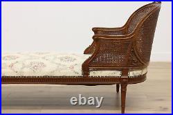 Country French Vintage Carved Walnut Chaise Lounge or Couch #52329