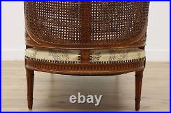 Country French Vintage Carved Walnut Chaise Lounge or Couch #52329