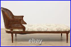 Country French Vintage Carved Walnut Chaise Lounge or Couch #52329