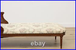 Country French Vintage Carved Walnut Chaise Lounge or Couch #52329