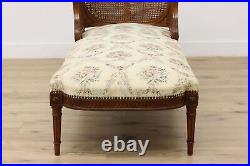 Country French Vintage Carved Walnut Chaise Lounge or Couch #52329