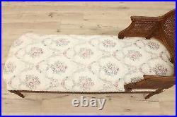 Country French Vintage Carved Walnut Chaise Lounge or Couch #52329