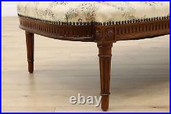 Country French Vintage Carved Walnut Chaise Lounge or Couch #52329