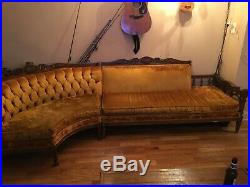 Crushed Gold Velvet Sectional Sofa