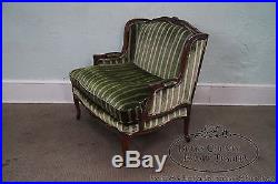 Custom Quality Vintage French Louis XV Style Wide Seat Bergere Canape Loveseat
