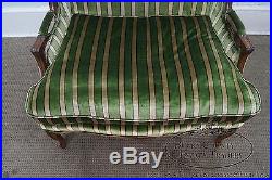 Custom Quality Vintage French Louis XV Style Wide Seat Bergere Canape Loveseat