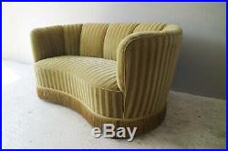 Danish 1950s vintage 2 seat velour sofa