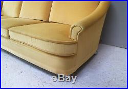 Danish 1960s mid century sofa in yellow velour