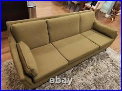 Danish Mid Century Modern Olive Green 3 Seater Sofa