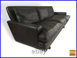 Danish Modern Leather Sofa Couch By F. Kayser for Vante Eames Knoll Herman Mille