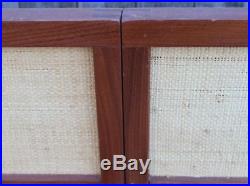 Danish daybed- good rattan & teak frame two pullout draws- needs reupholstered