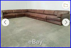 De Sede 1972 Leather Sectional Sofa used Modern Modular, Huge, Low Profile
