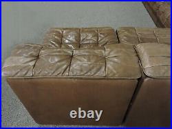 De Sede Modular DS11 Brown Leather Patchwork Sofa 1970s Mid Century Modern