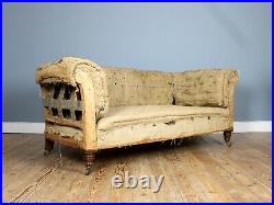 Deconstructed 19th Century Victorian Chesterfield Sofa with Cope Castors