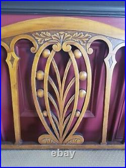 Delicate Aesthetic Movement Art Nouveau loveseat walnut, re-upholstered, 1880s