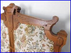 Deluxe! C1910 Antique Loveseat Victorian Parlor Sofa Carved Eastlake Walnut HOT