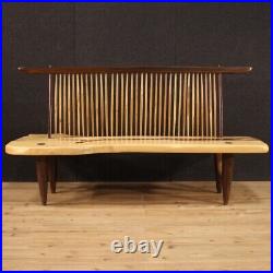 Design sofa bench in carved wood 900 in Conoid Bench George Nakashima style
