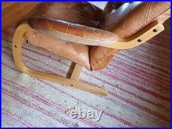 Designer Chair Vintage Leather Cantilever 60er Easy Chair Denmark Danish 13