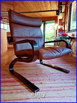 Designer Chair Vintage Leather Cantilever 60er Easy Chair Denmark Danish 43