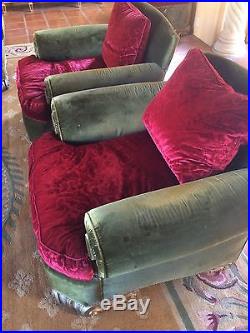 Down Filled Velvet Deco Sofas Chairs And Ottomans