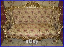 Dramatic French c. 1900 Rococo Sofa, Heavily Gilded - Fabulous Condition