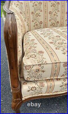 Drexel Heritage French Provincial Style Floral Loveseat Settee Sofa
